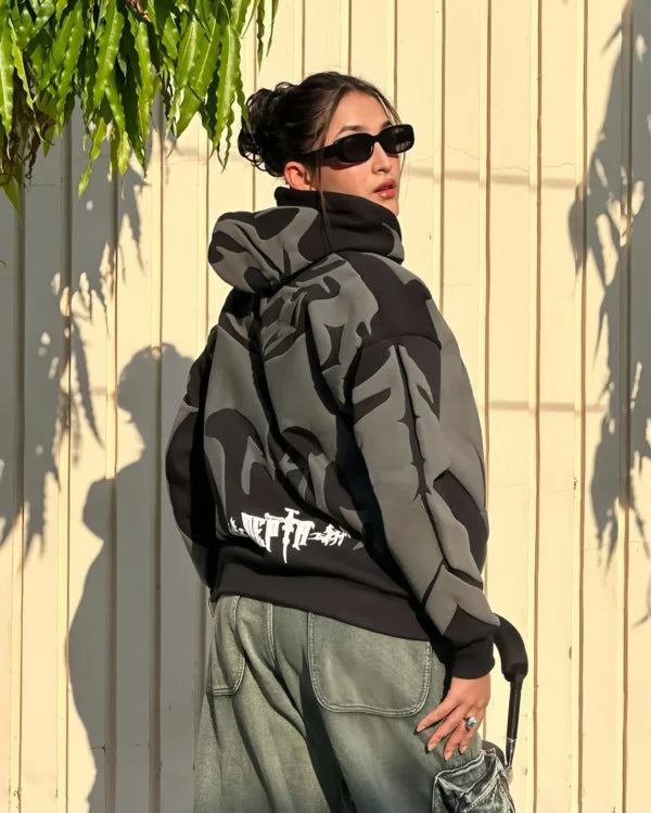 Tribal Shadow Depth Hoodie for Women - Scyphr